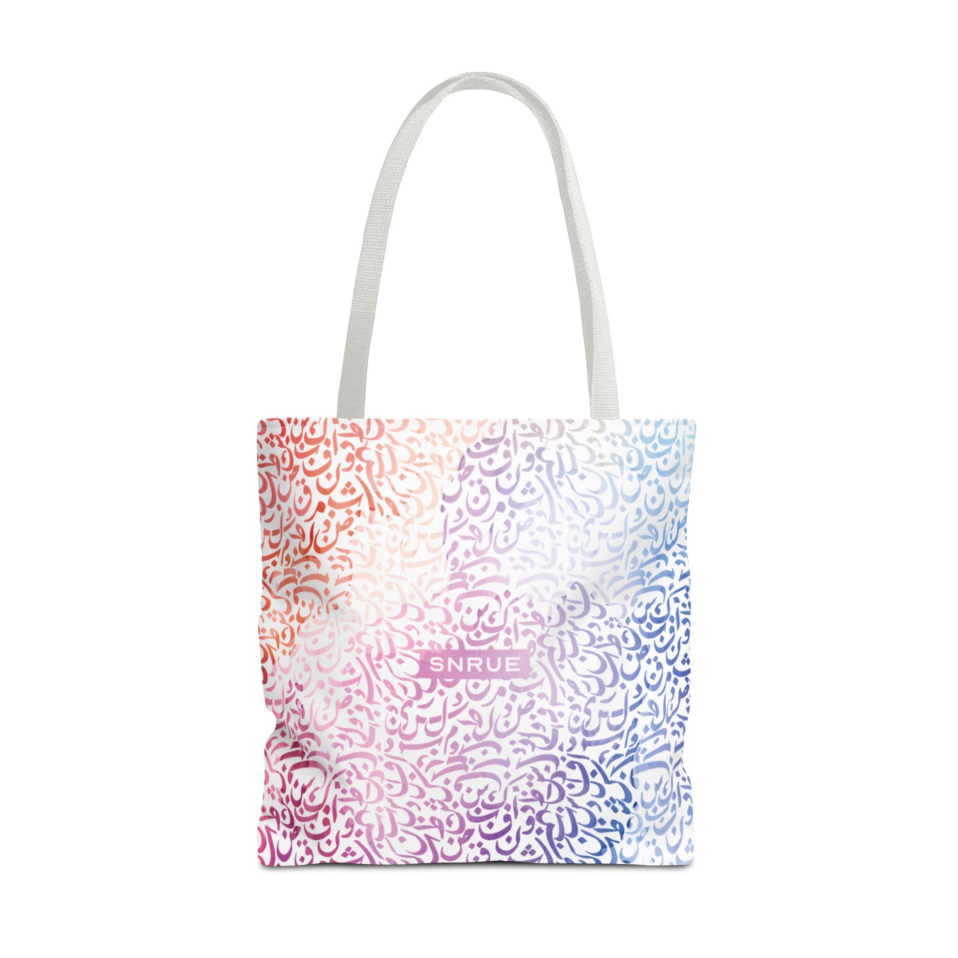 Bolsa de tela con caligrafía en tonos pastel de SNRUE® 