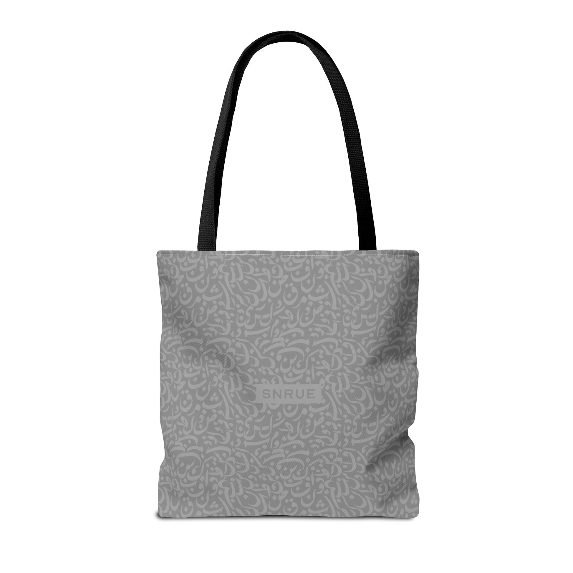 Monochrome Calligraphy Tote Bag by SNRUE®