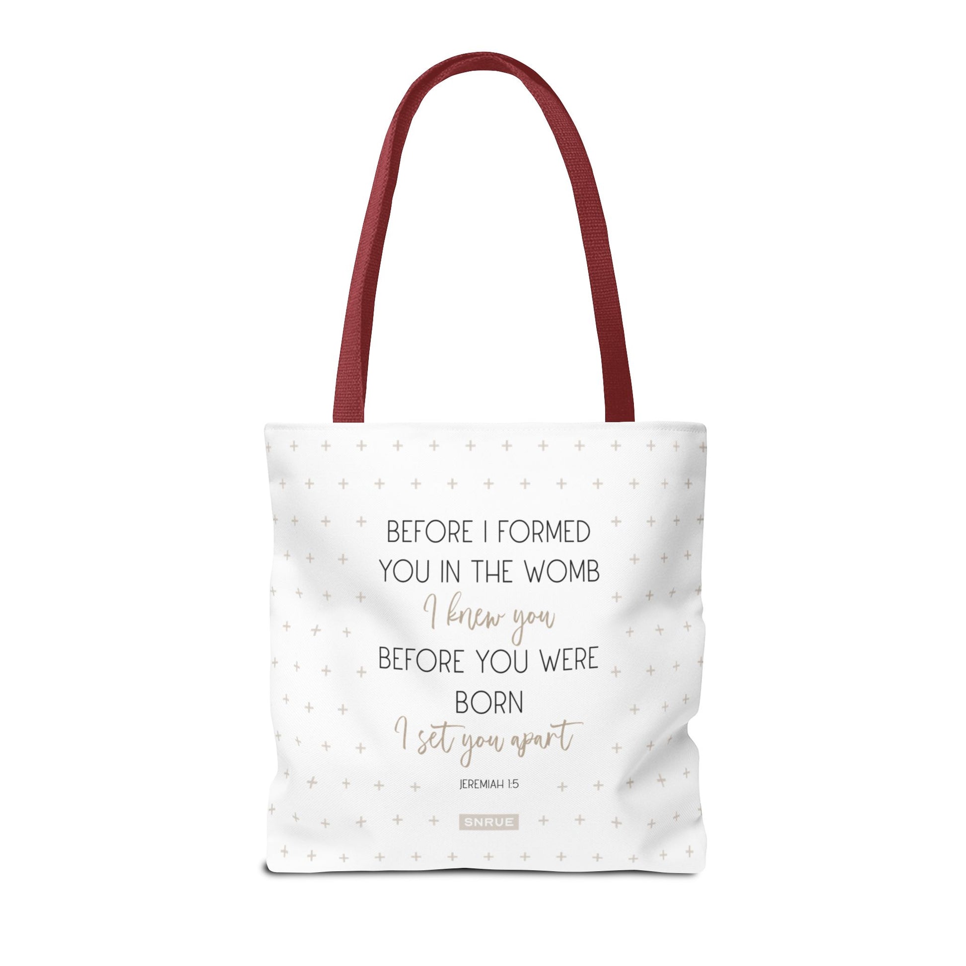 Faith & Purpose Tote Bag - Weiße Edition von SNRUE® 