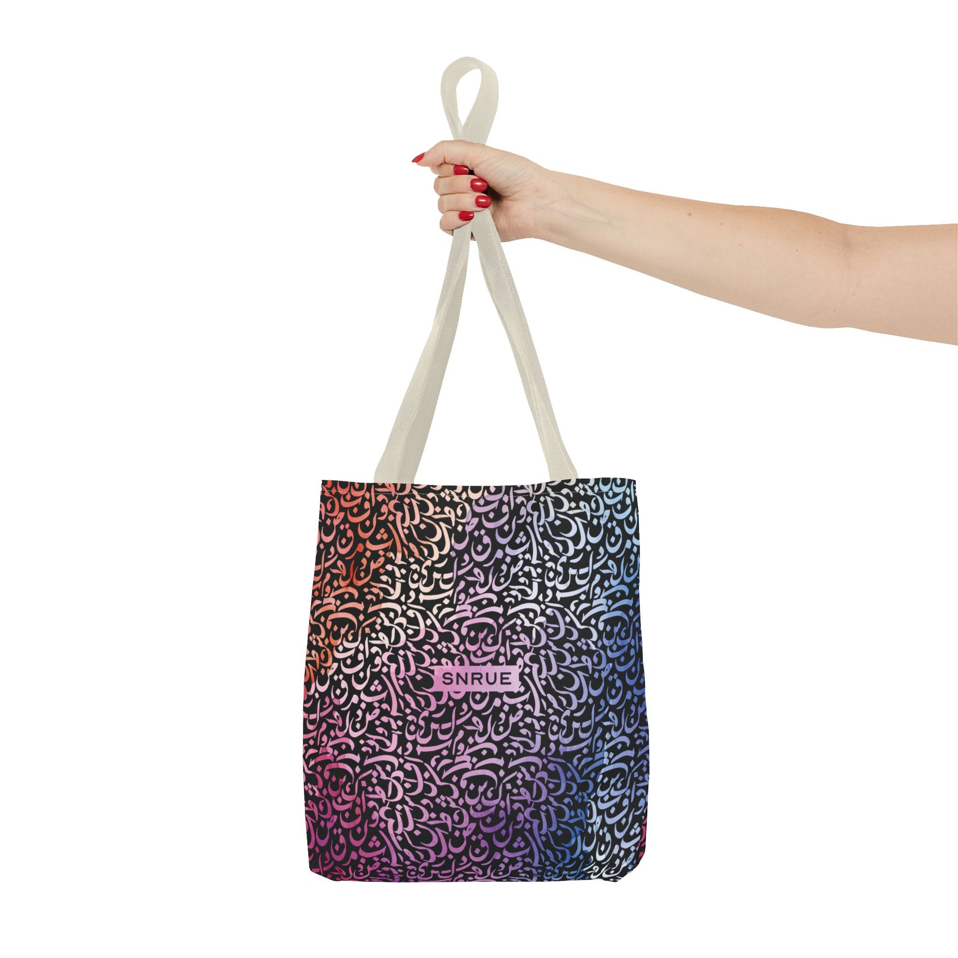 Vibrant Calligraphy Tote Bag by SNRUE®