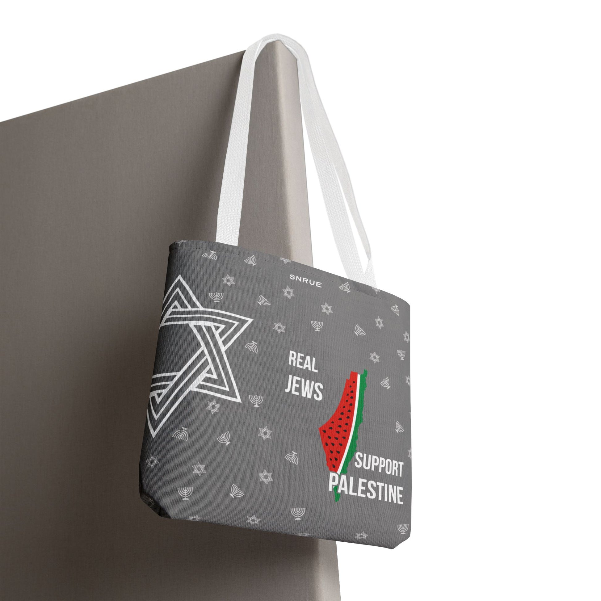 Palestine Solidarity Tote Bag – Gray Edition by SNRUE®