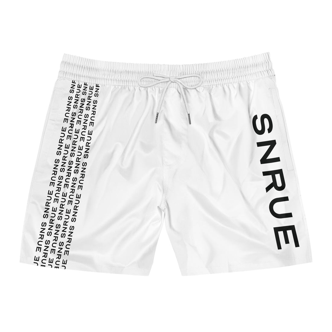 SNRUE® Signature Badeshorts – Weiße Edition 