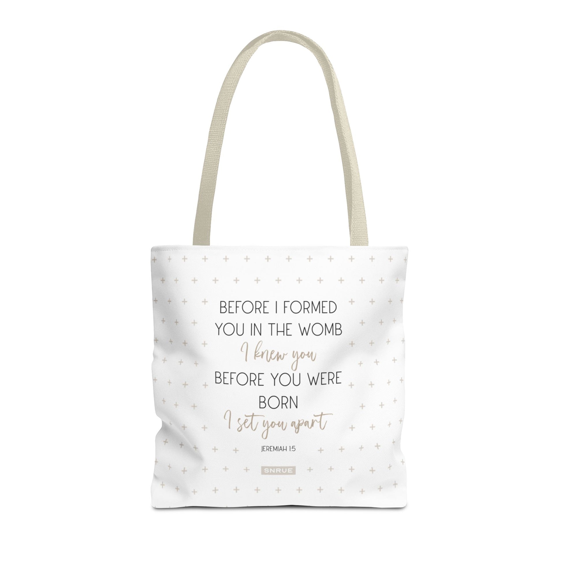 Faith & Purpose Tote Bag - Weiße Edition von SNRUE® 