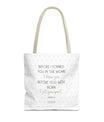 Faith & Purpose Tote Bag - Weiße Edition von SNRUE® 