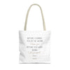 Sac fourre-tout Foi & But - Édition Blanche par SNRUE® 