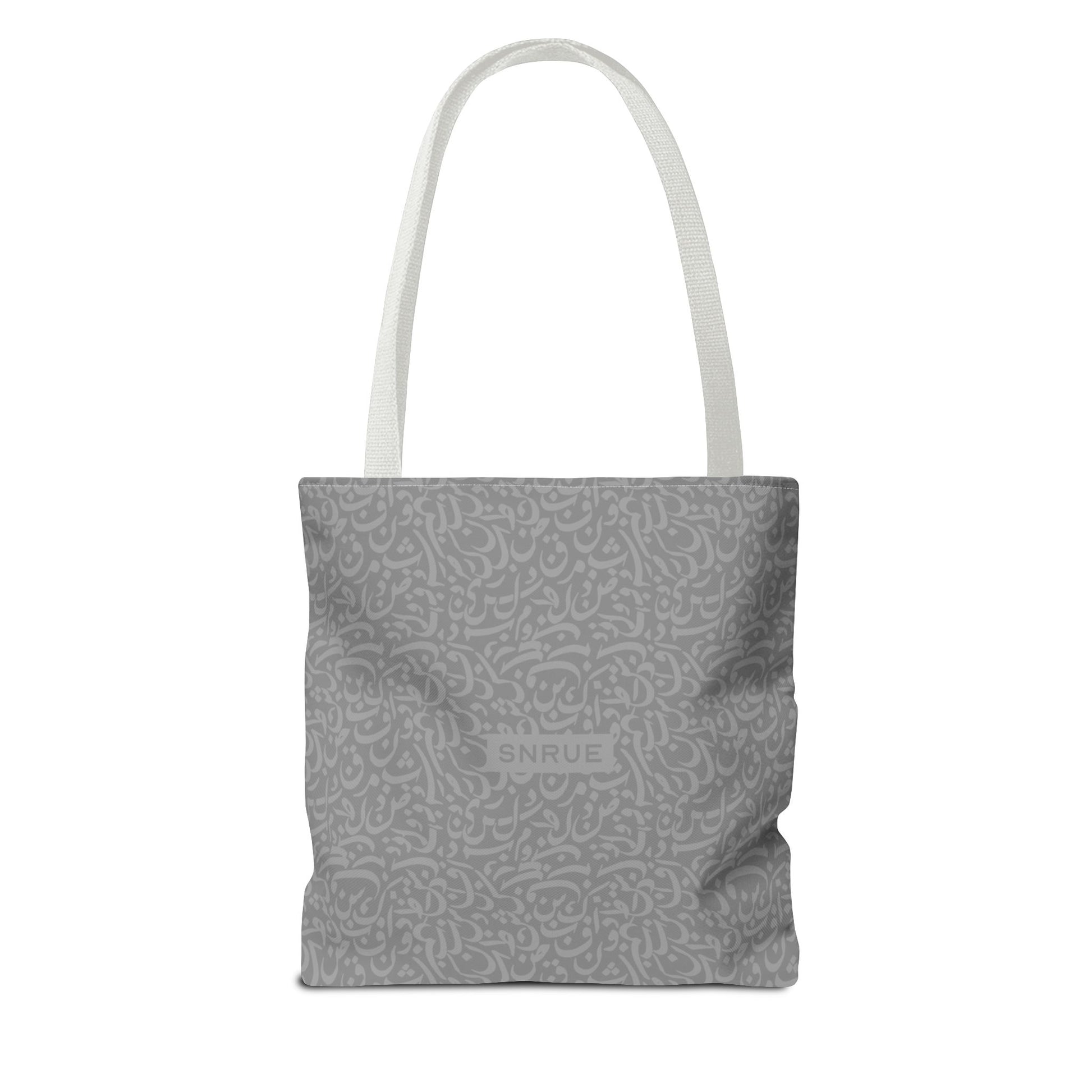 Monochrome Calligraphy Tote Bag by SNRUE®