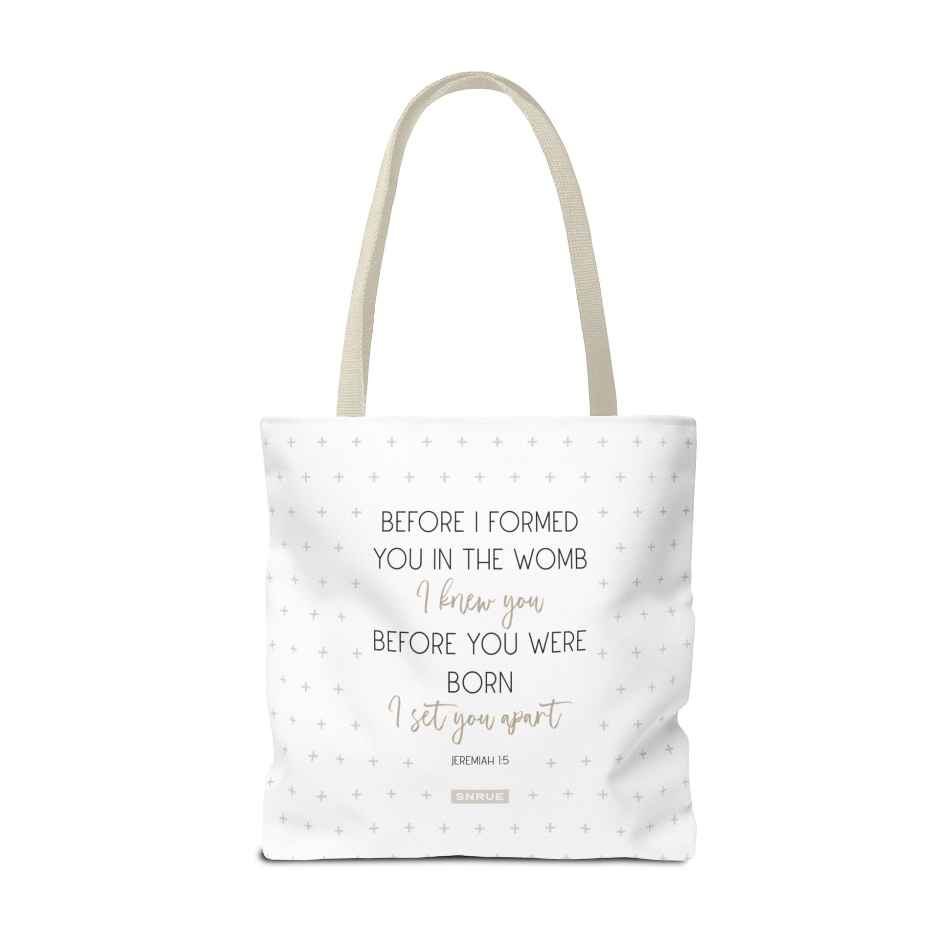 Faith & Purpose Tote Bag - Weiße Edition von SNRUE® 