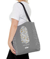 Wisdom Calligraphy Tote Bag – Gray Edition by SNRUE®