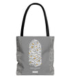 Wisdom Calligraphy Tote Bag – Gray Edition by SNRUE®