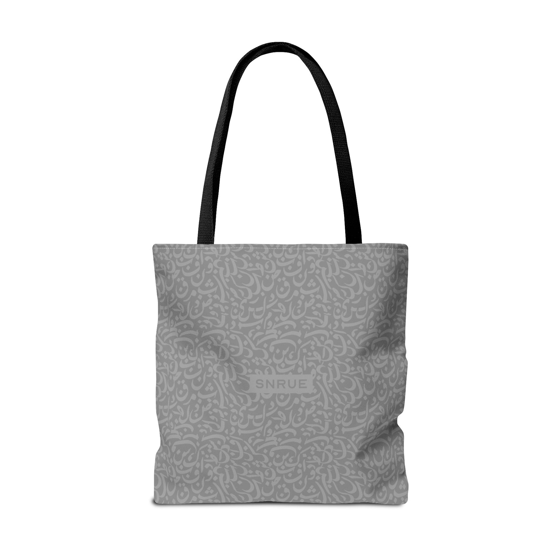 Monochrome Calligraphy Tote Bag by SNRUE®