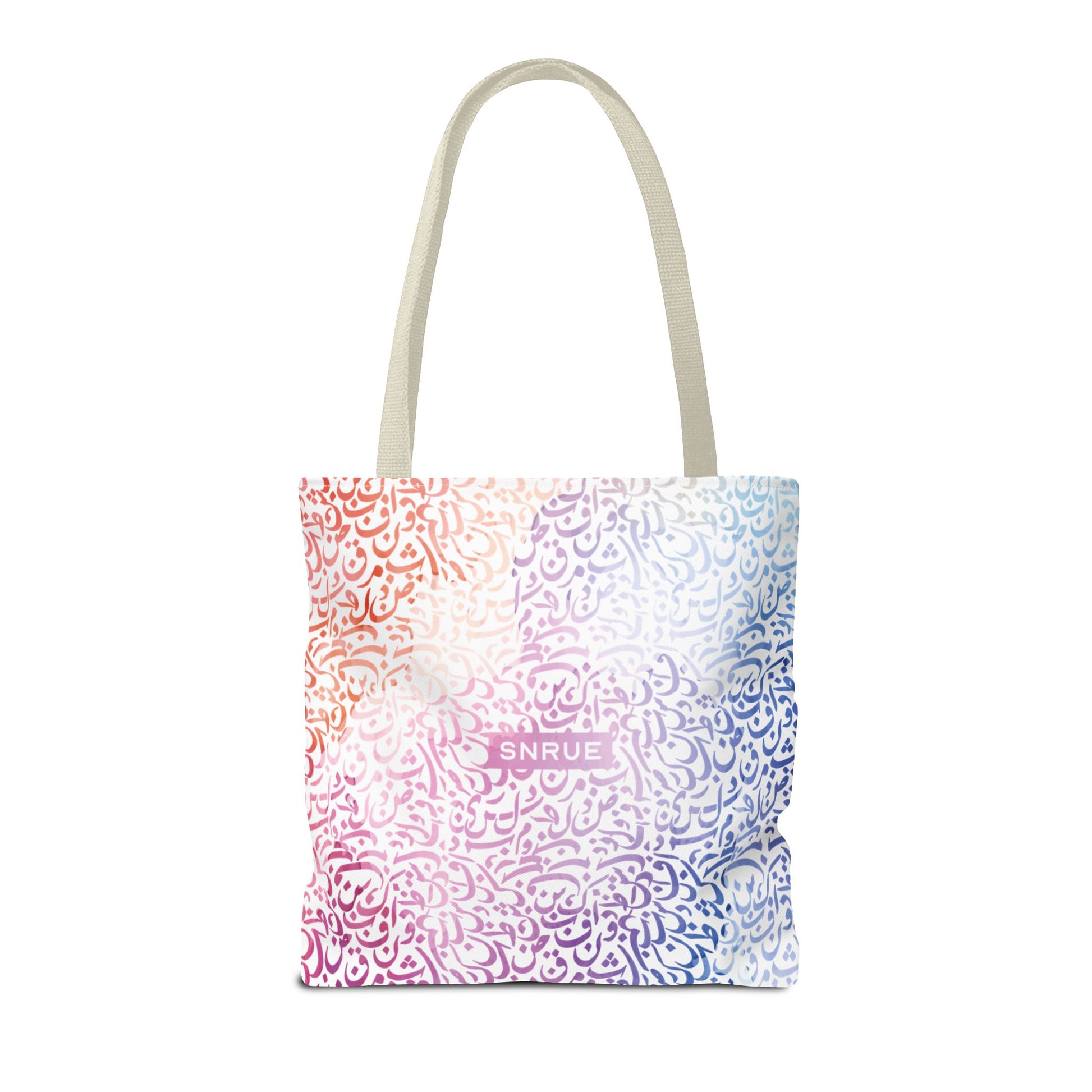 Bolsa de tela con caligrafía en tonos pastel de SNRUE® 