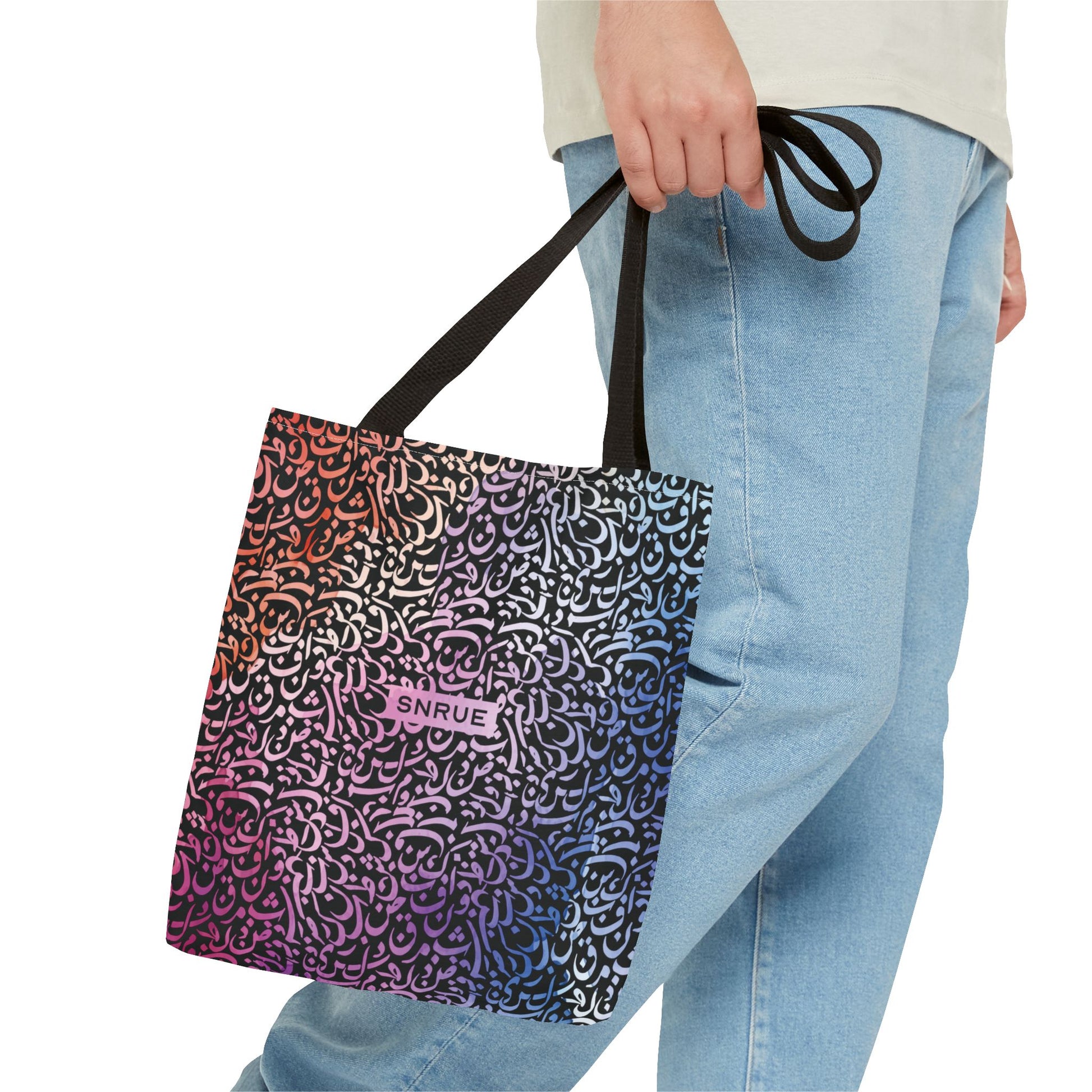 Vibrant Calligraphy Tote Bag by SNRUE®