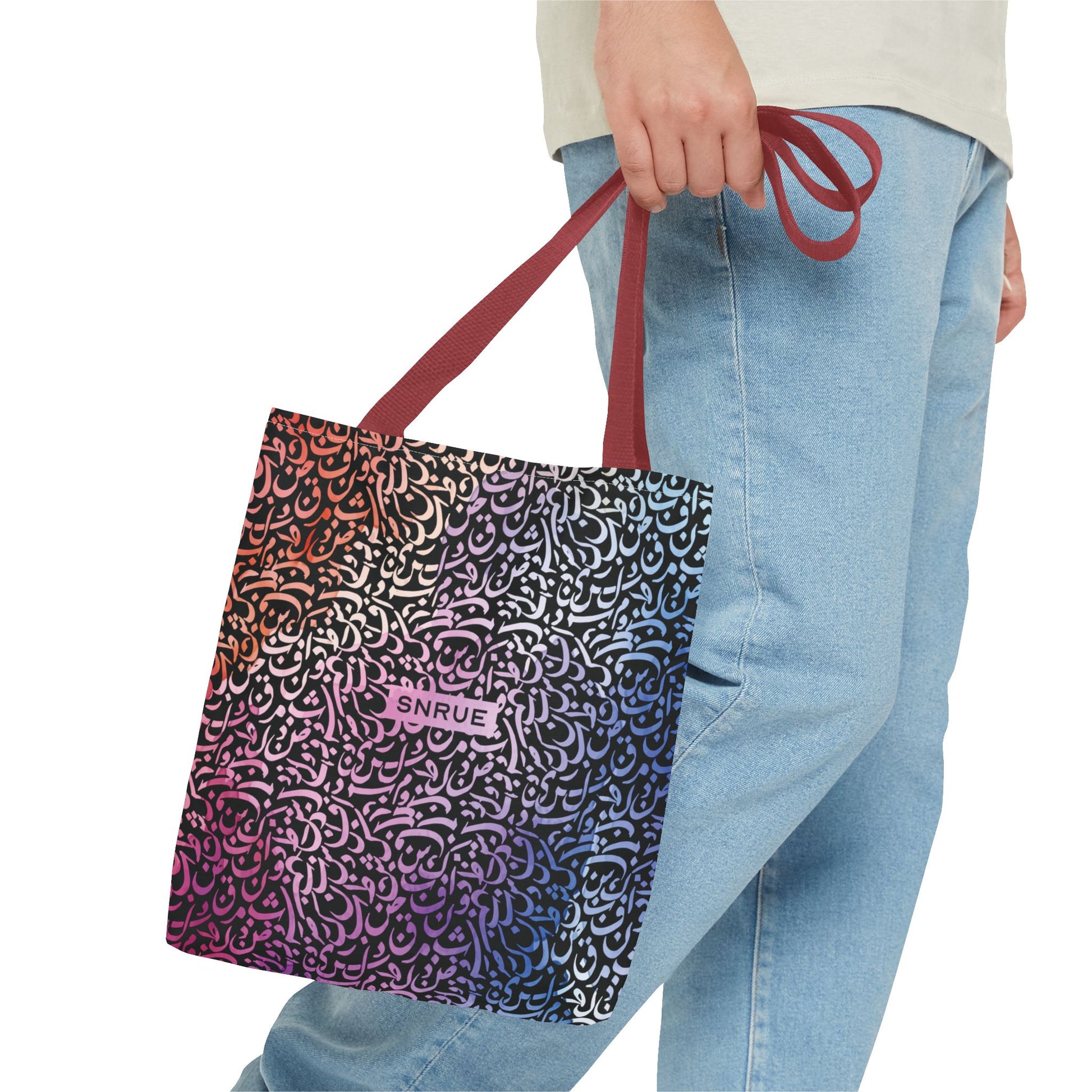 Vibrant Calligraphy Tote Bag by SNRUE®