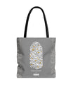 Wisdom Calligraphy Tote Bag – Gray Edition by SNRUE®