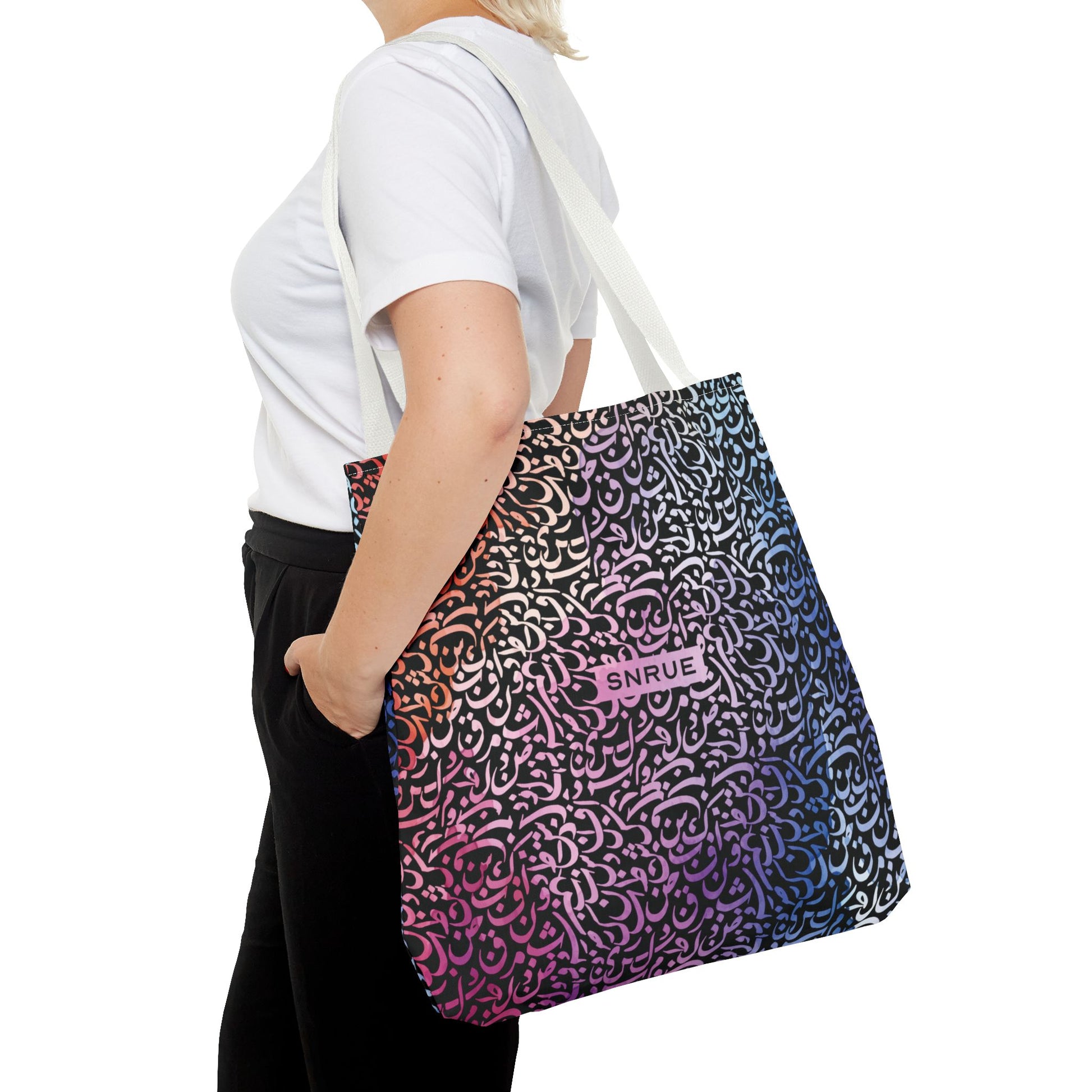 Vibrant Calligraphy Tote Bag by SNRUE®