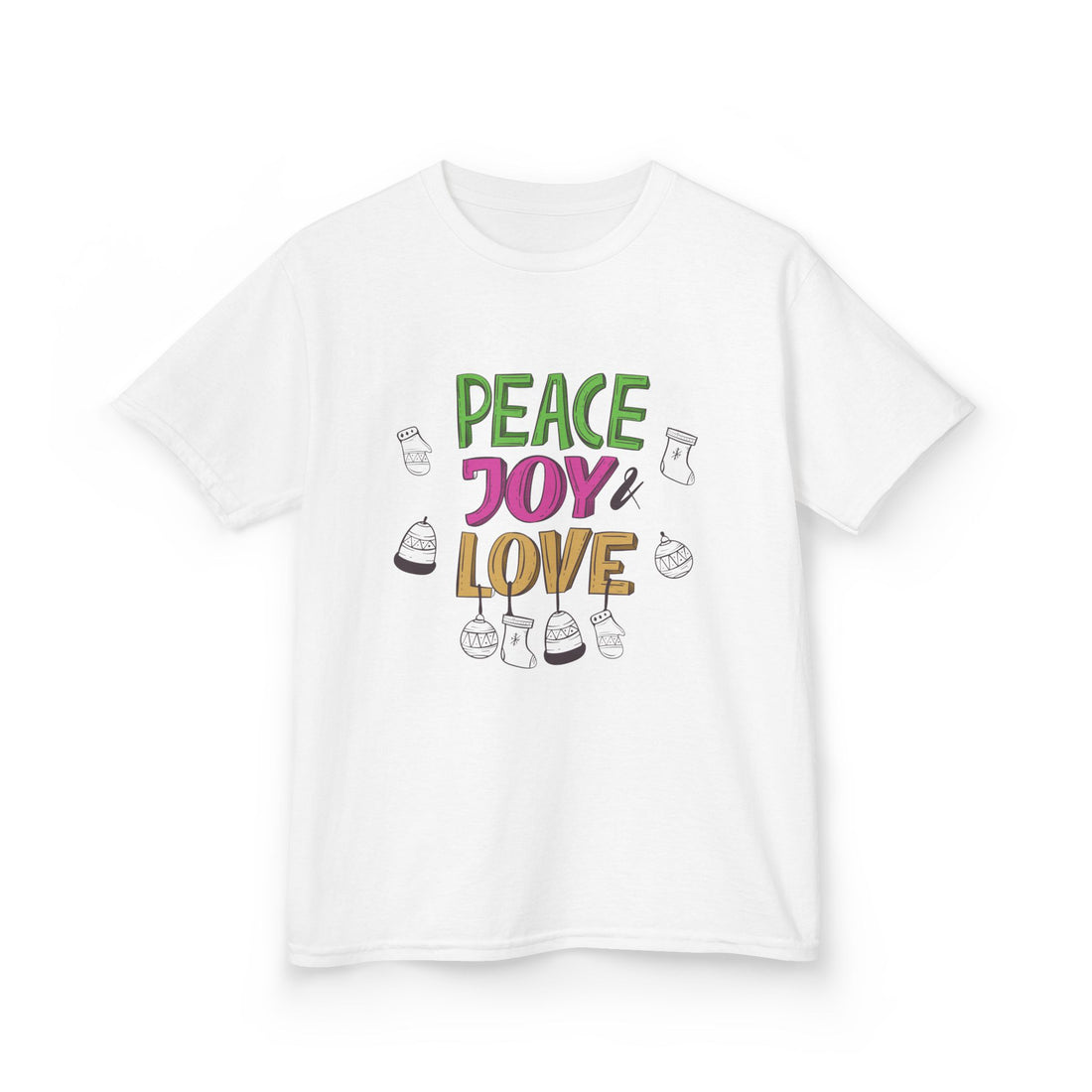 Camiseta Paz, Alegria & Amor para Crianças da SNRUE® 