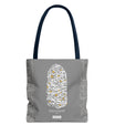 Wisdom Calligraphy Tote Bag – Gray Edition by SNRUE®