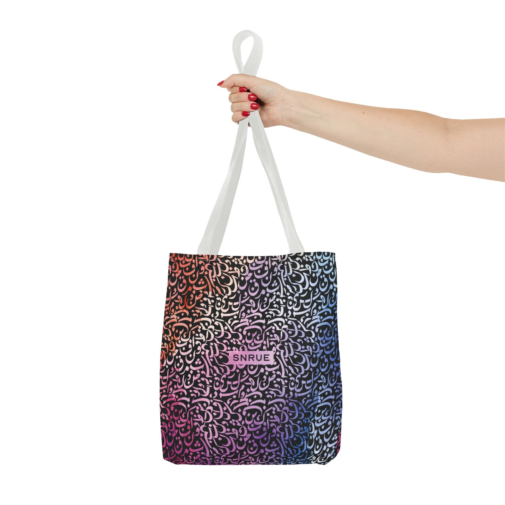 Vibrant Calligraphy Tote Bag by SNRUE®