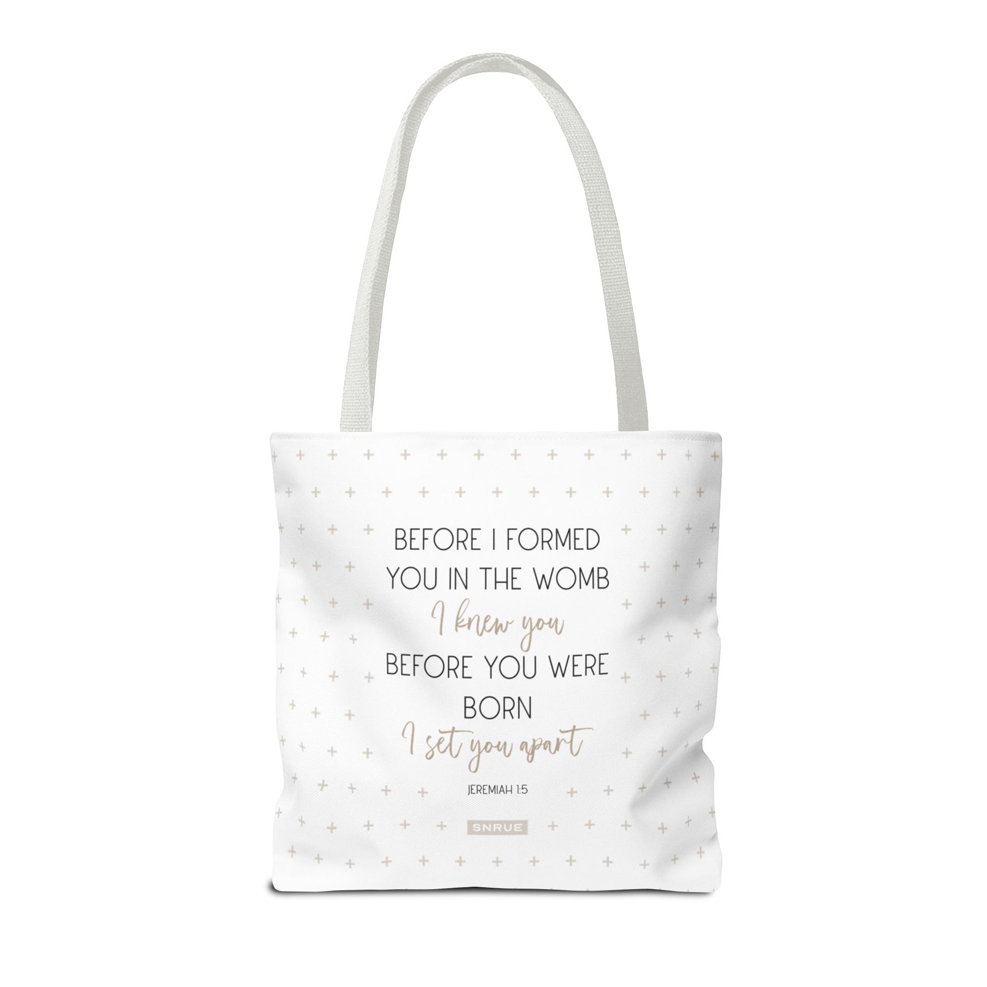 Faith & Purpose Tote Bag - Weiße Edition von SNRUE® 