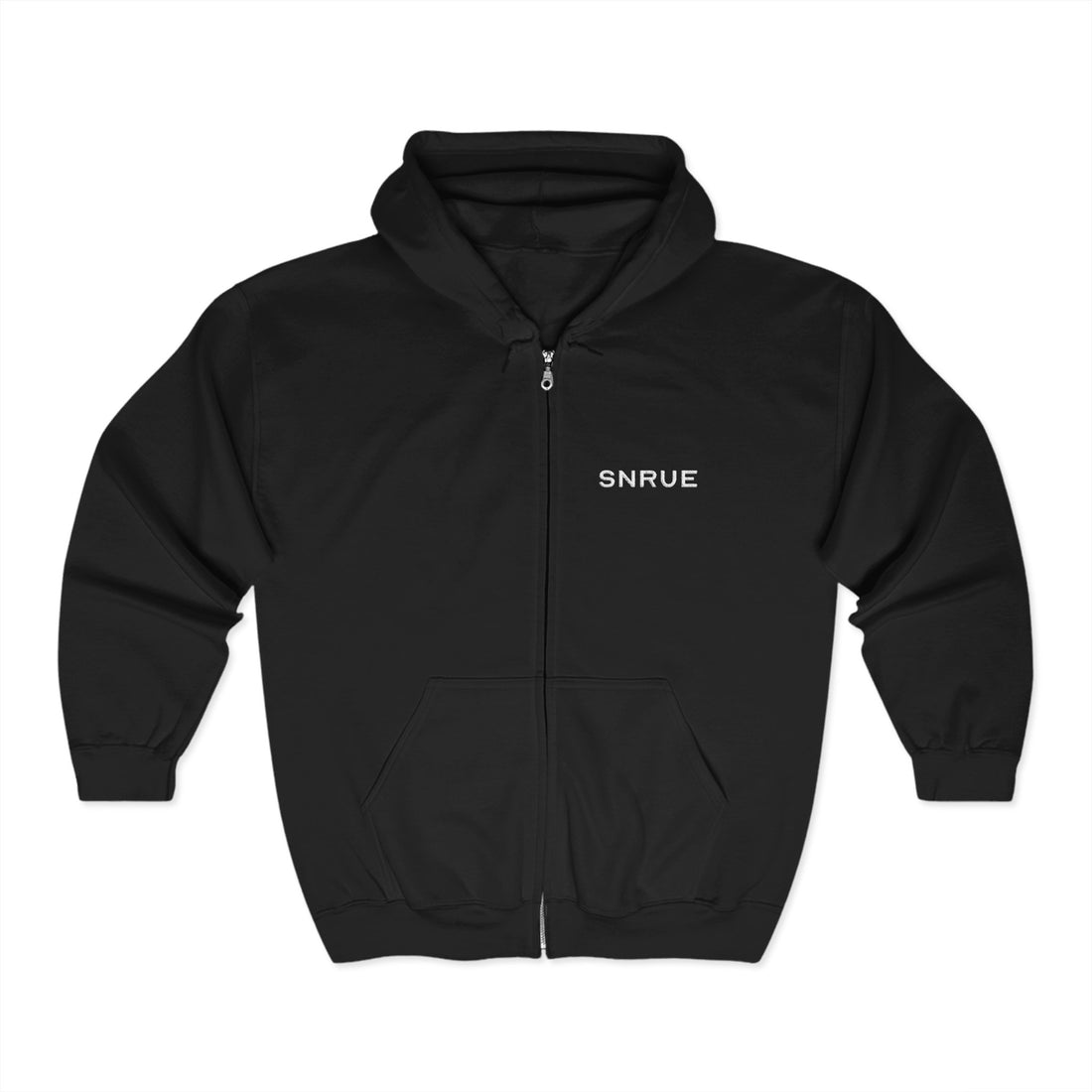 SNRUE® Essential Zip-Up Hoodie – Schwarze Edition 