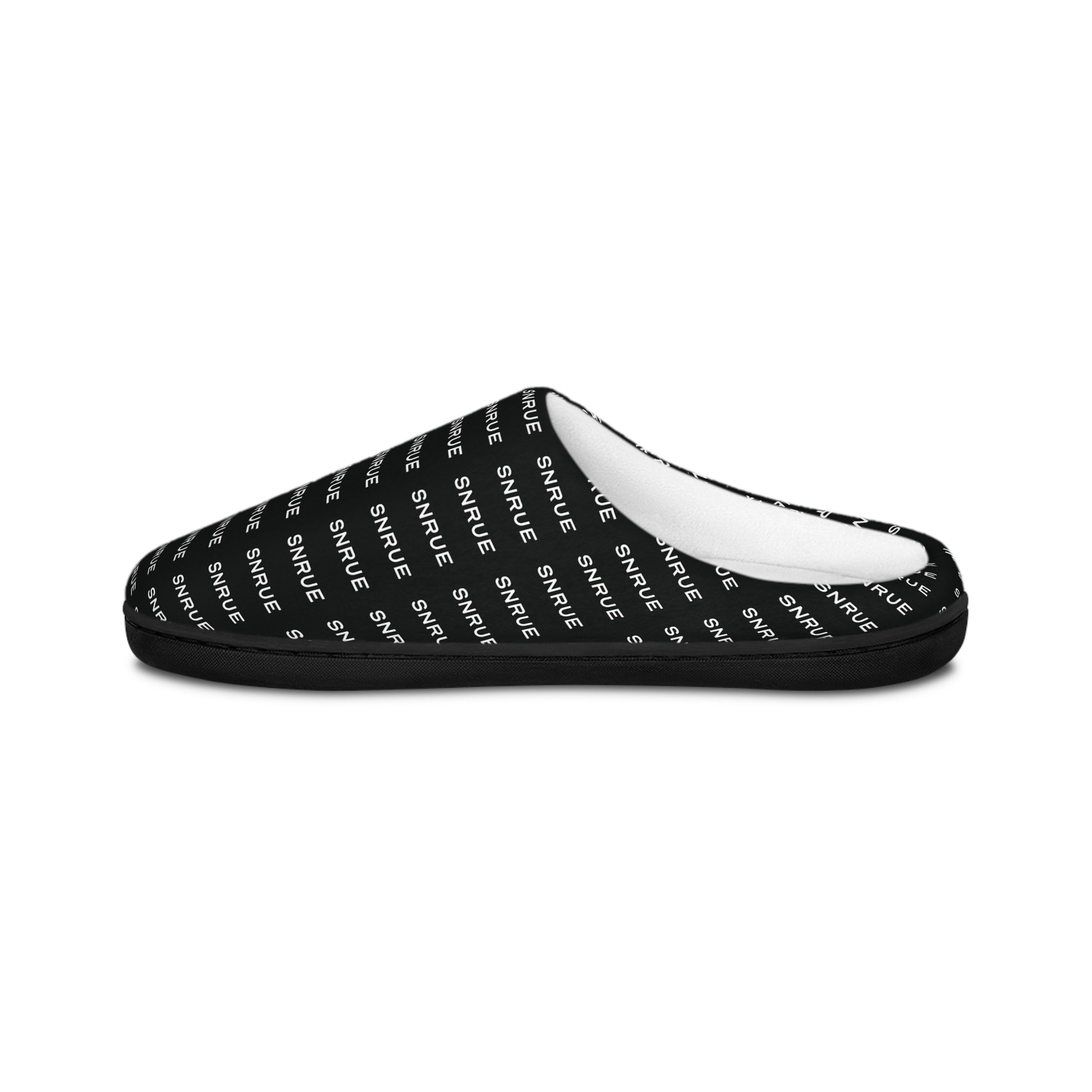 SNRUE® Pantufas Confortáveis para Interior – Monograma Preto 