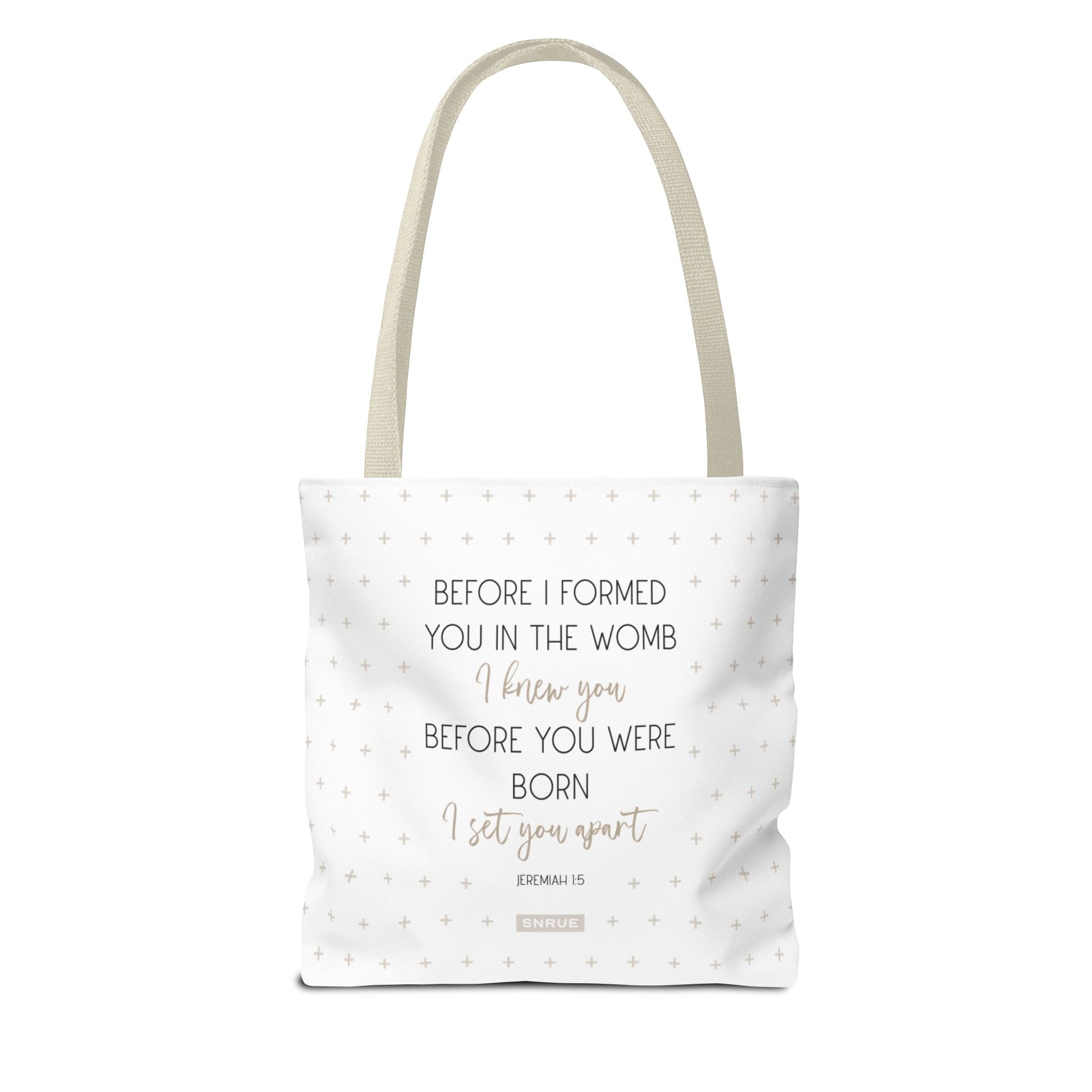 Faith & Purpose Tote Bag - Weiße Edition von SNRUE® 