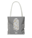 Wisdom Calligraphy Tote Bag – Gray Edition by SNRUE®