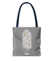 Wisdom Calligraphy Tote Bag – Gray Edition by SNRUE®