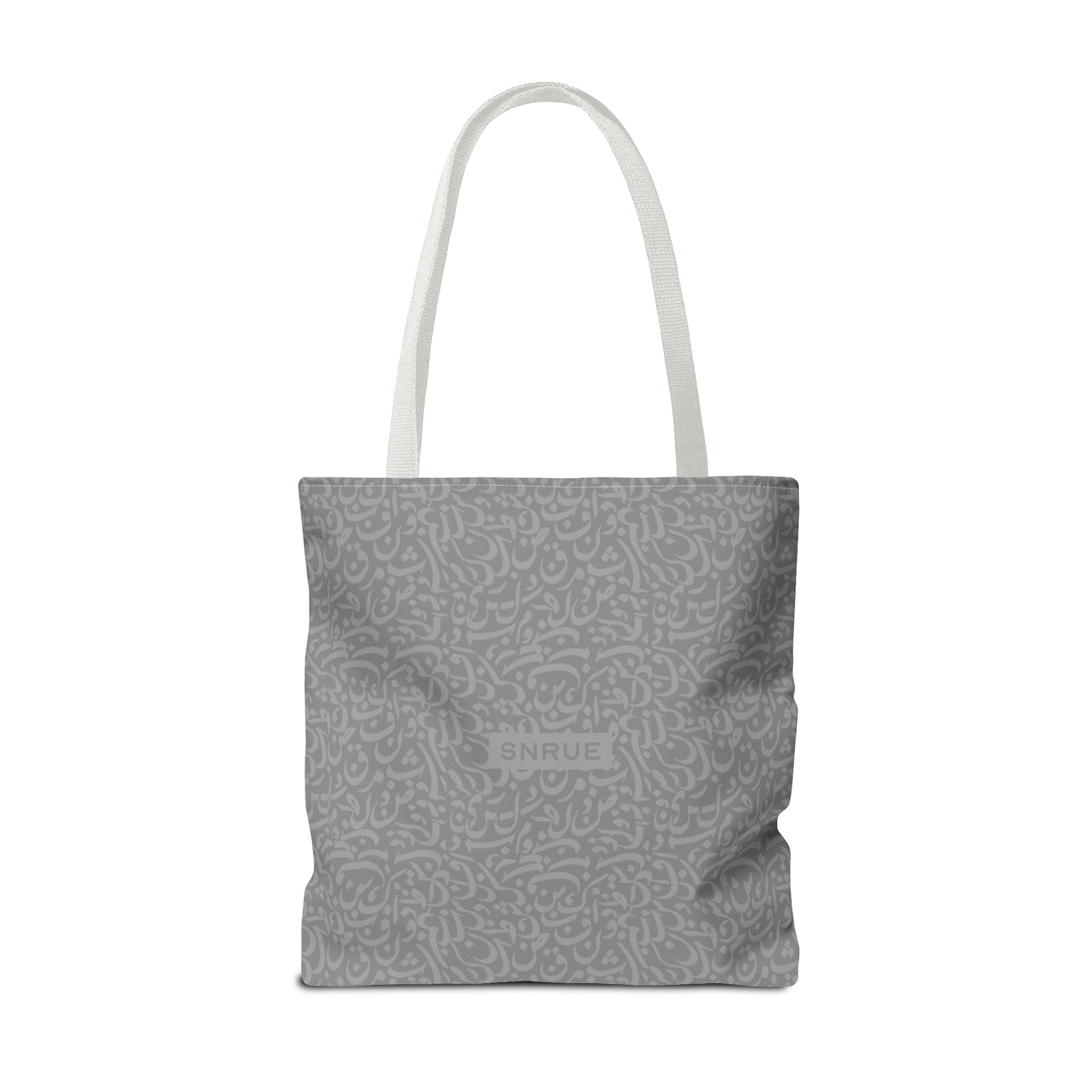 Monochrome Calligraphy Tote Bag by SNRUE®