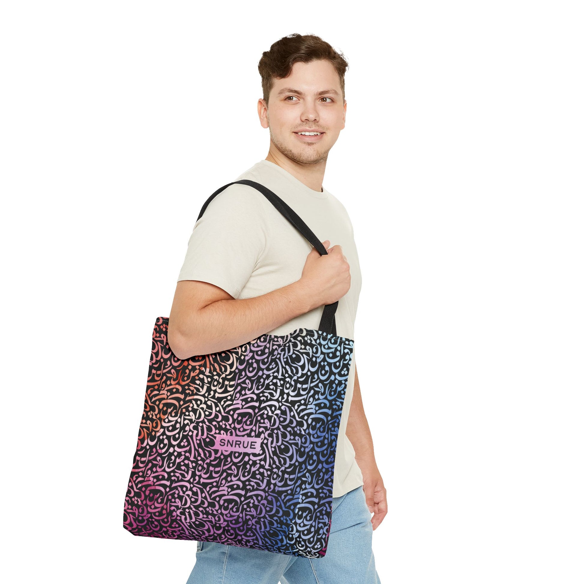 Vibrant Calligraphy Tote Bag by SNRUE®