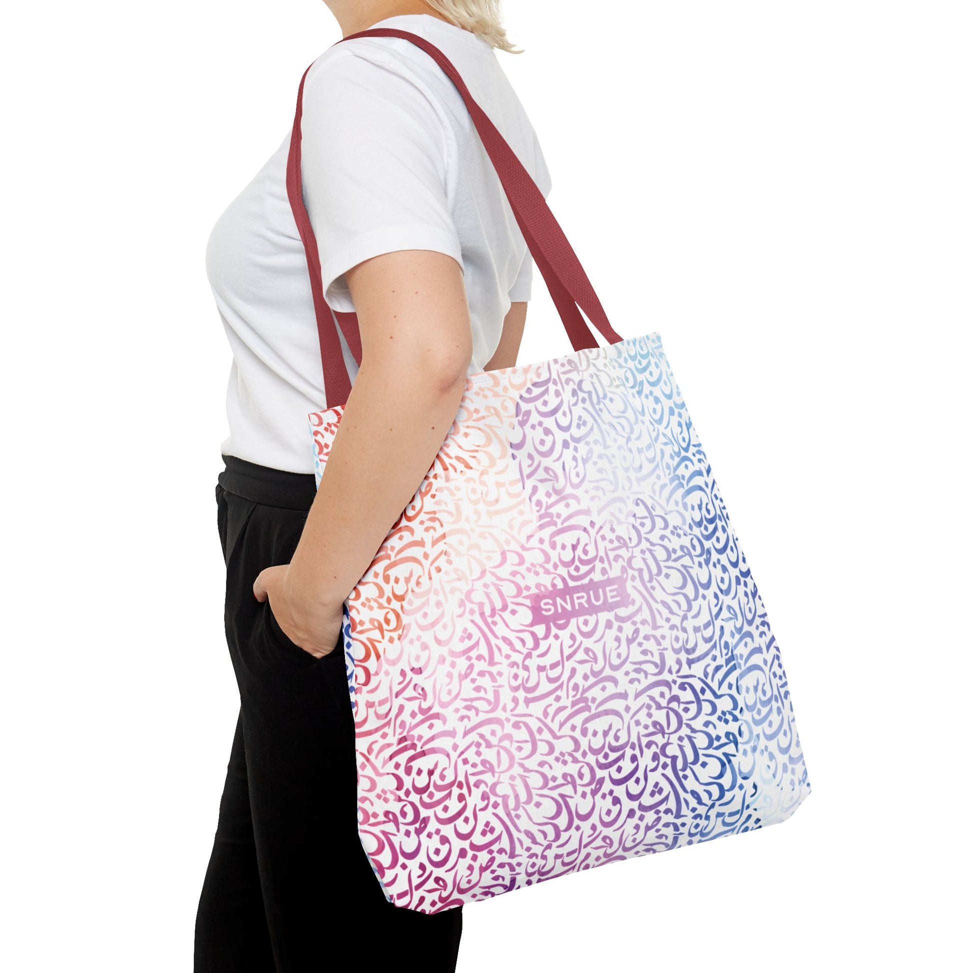 Sac fourre-tout calligraphie pastel par SNRUE® 