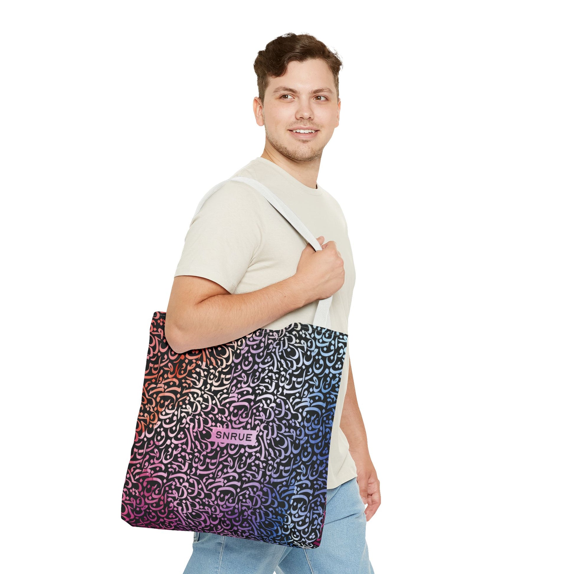 Vibrant Calligraphy Tote Bag by SNRUE®