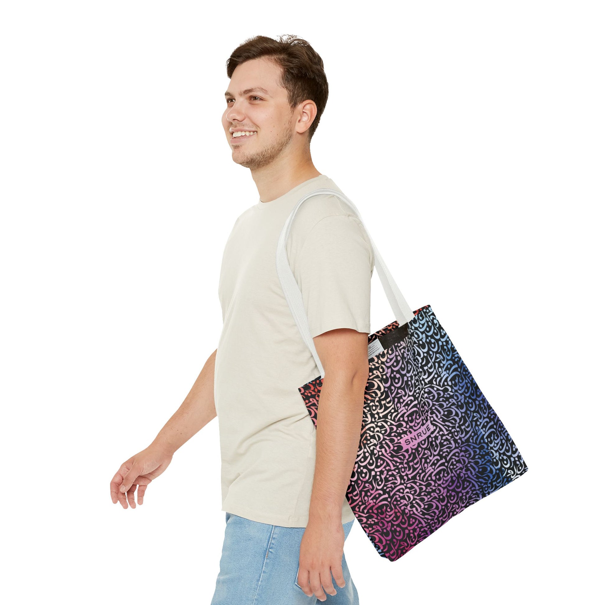 Vibrant Calligraphy Tote Bag by SNRUE®