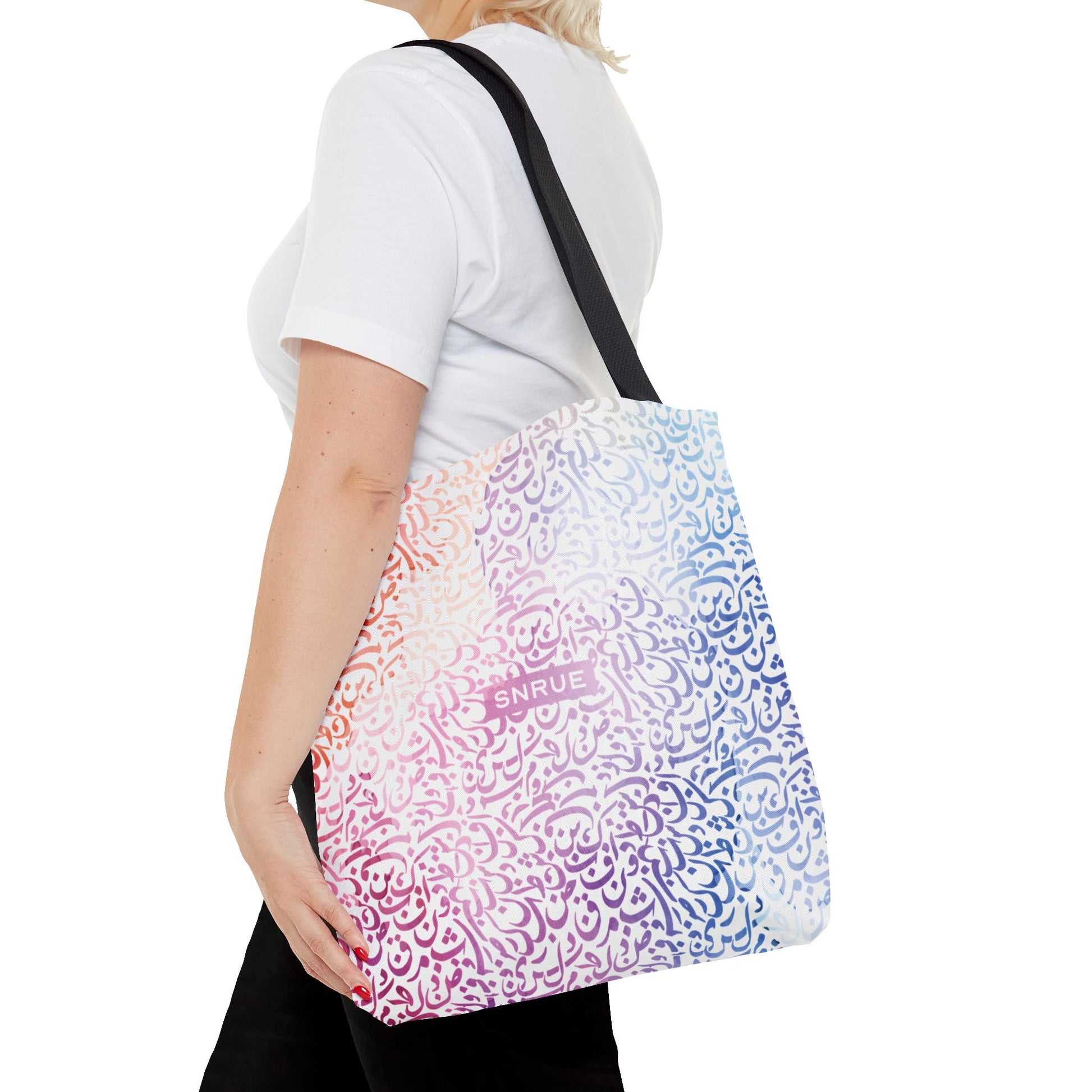 Bolsa de tela con caligrafía en tonos pastel de SNRUE® 