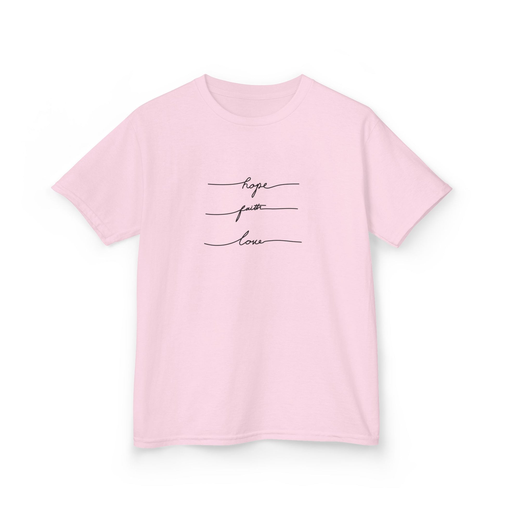 Camiseta Esperança Fé Amor para Crianças da SNRUE® 