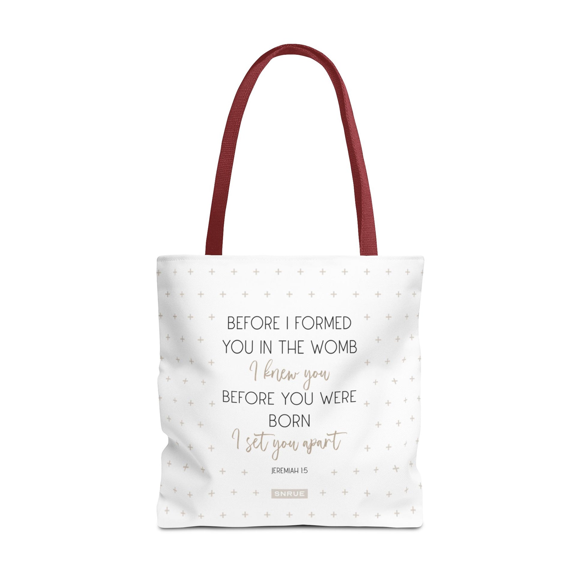 Faith & Purpose Tote Bag - Weiße Edition von SNRUE® 