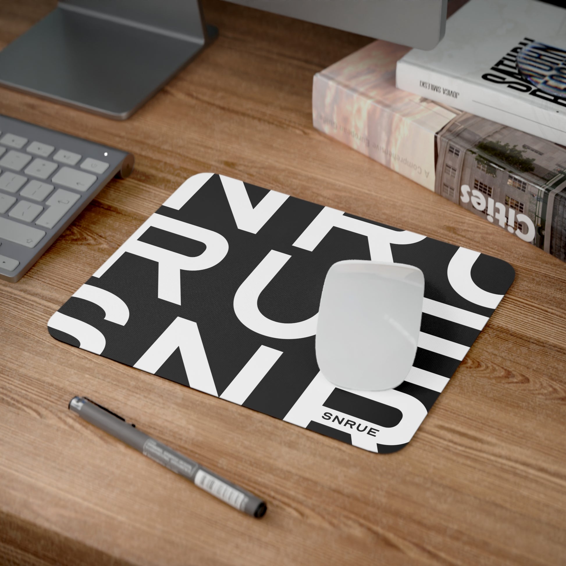 SNRUE® Monochrome Statement Mouse Pad