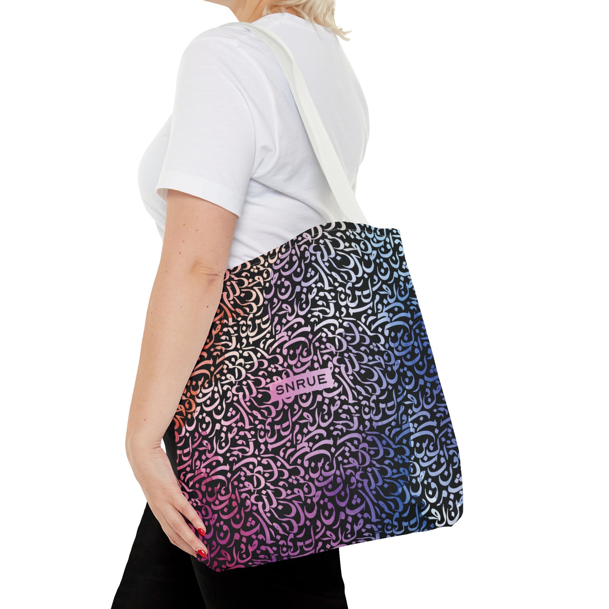 Vibrant Calligraphy Tote Bag by SNRUE®