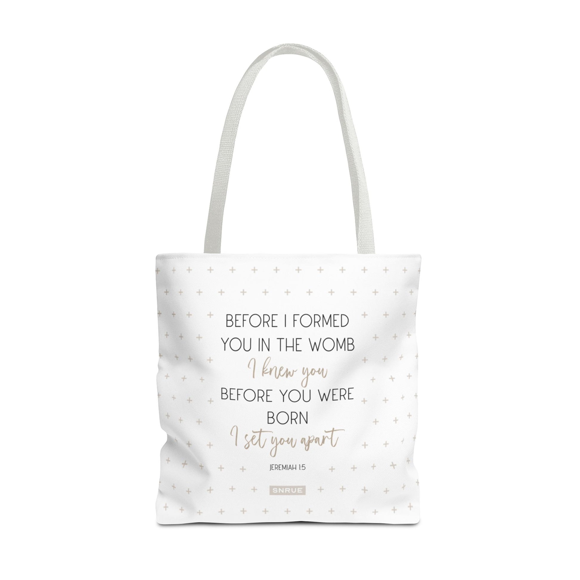 Faith & Purpose Tote Bag - Weiße Edition von SNRUE® 