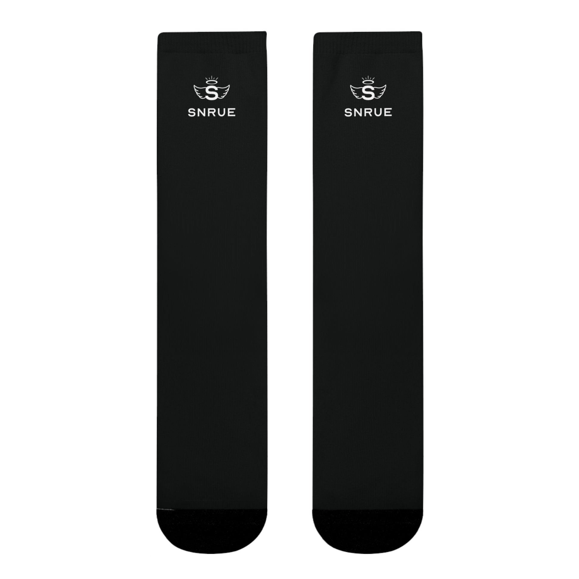 SNRUE® Signature Black Crew Socks