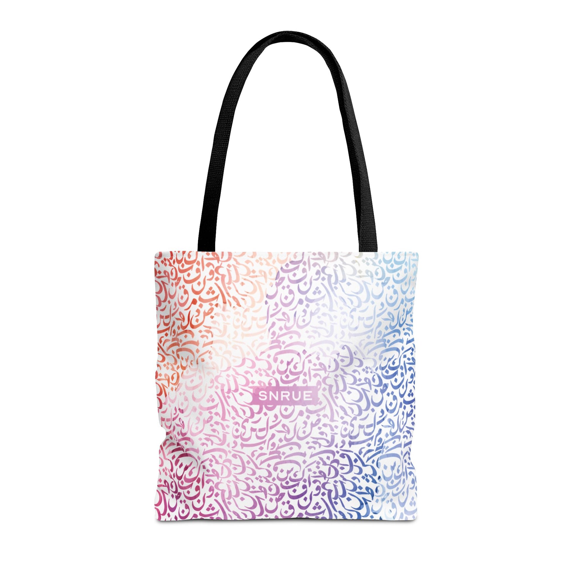 Bolsa de tela con caligrafía en tonos pastel de SNRUE® 