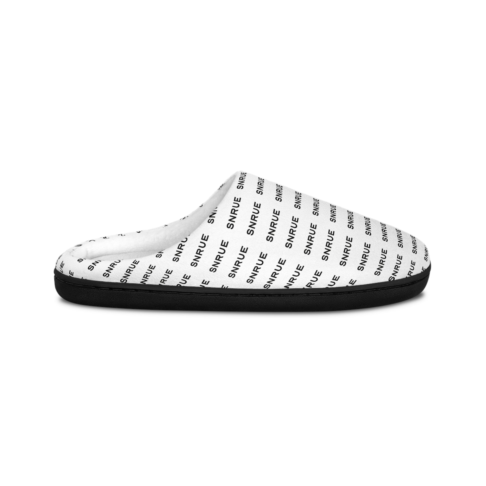 SNRUE® Chaussons d'intérieur confortables – Monogramme blanc 