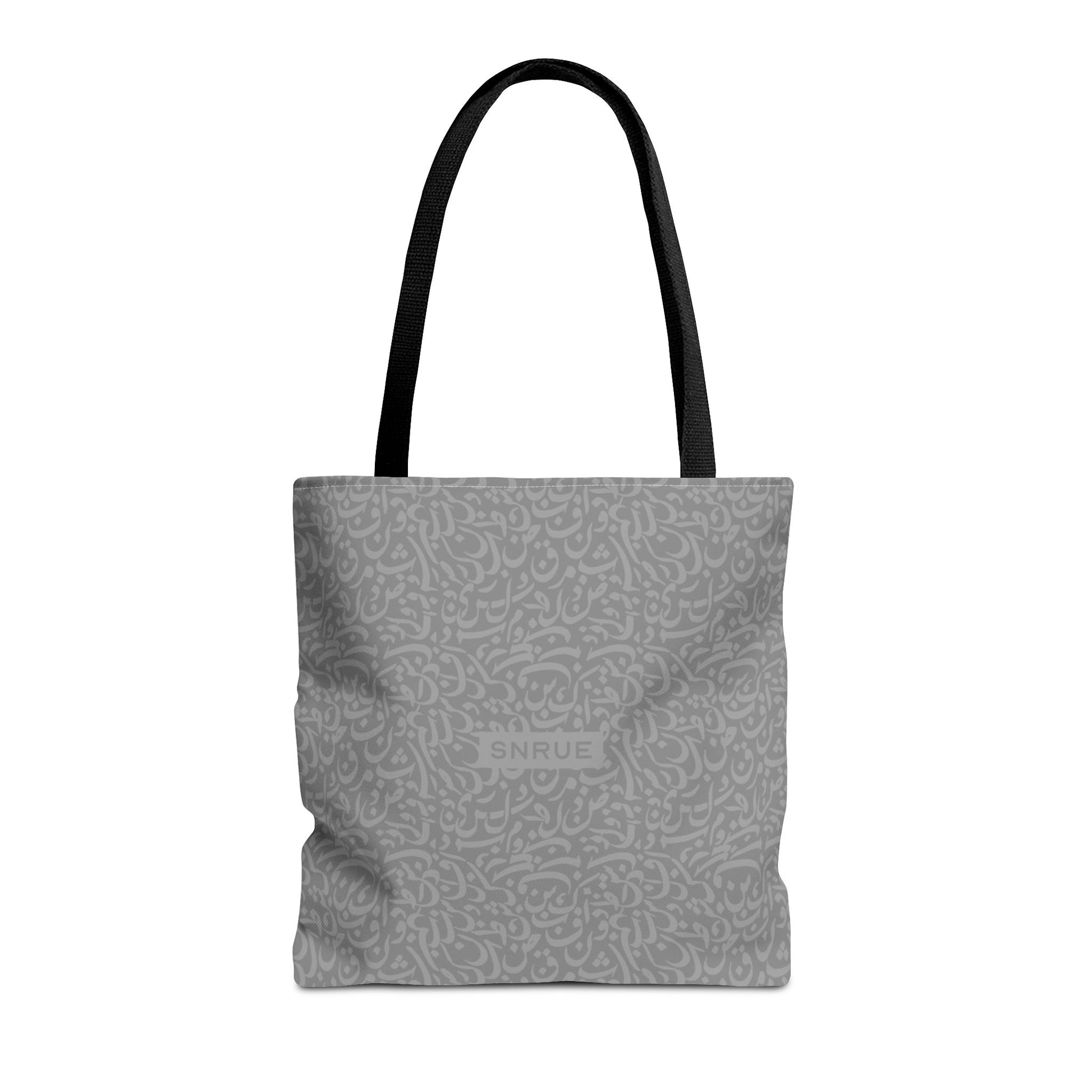 Monochrome Calligraphy Tote Bag by SNRUE®