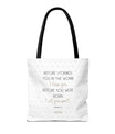 Faith & Purpose Tote Bag - Weiße Edition von SNRUE® 