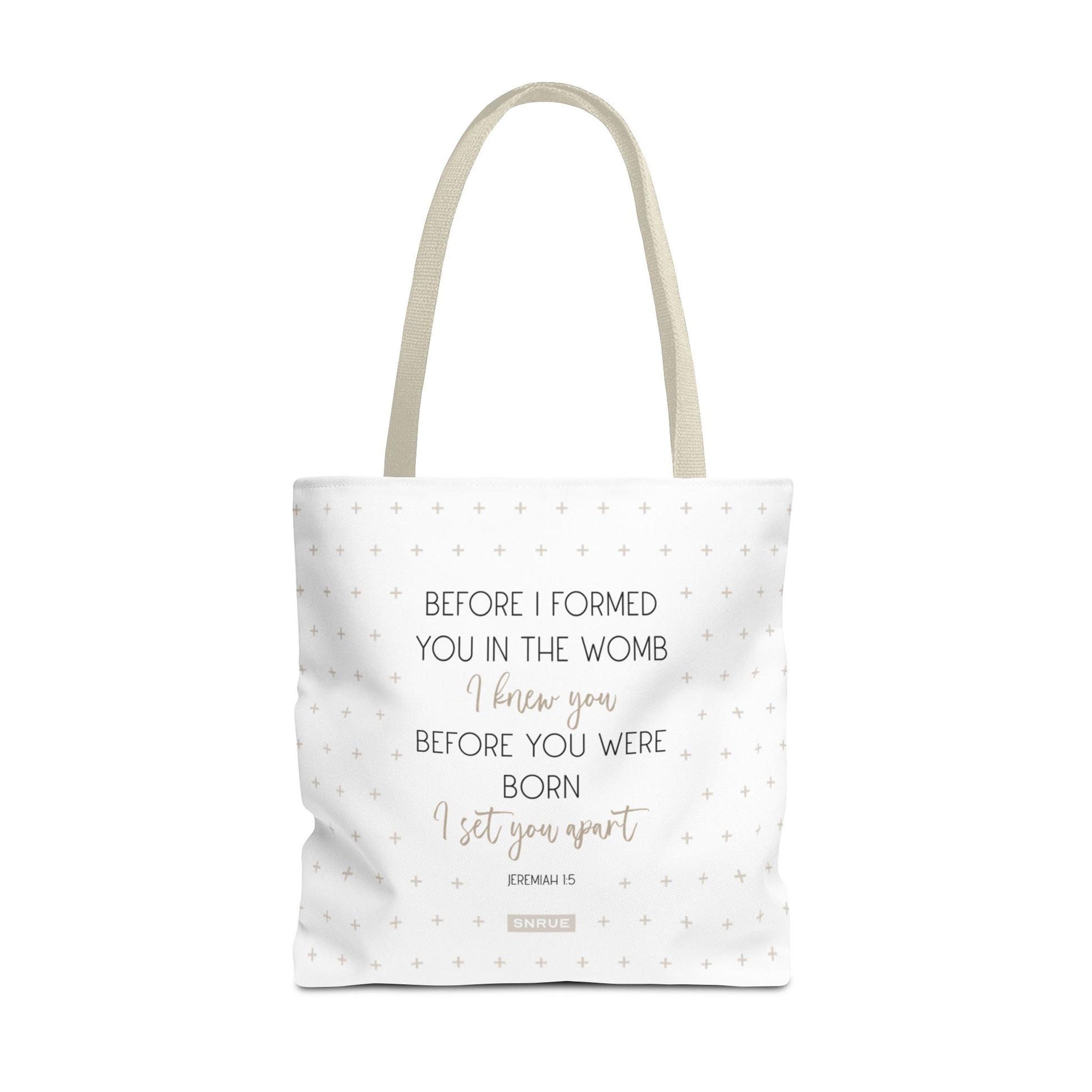 Faith & Purpose Tote Bag - Weiße Edition von SNRUE® 