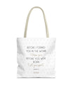 Bolso Tote de Fe y Propósito - Edición Blanca por SNRUE® 