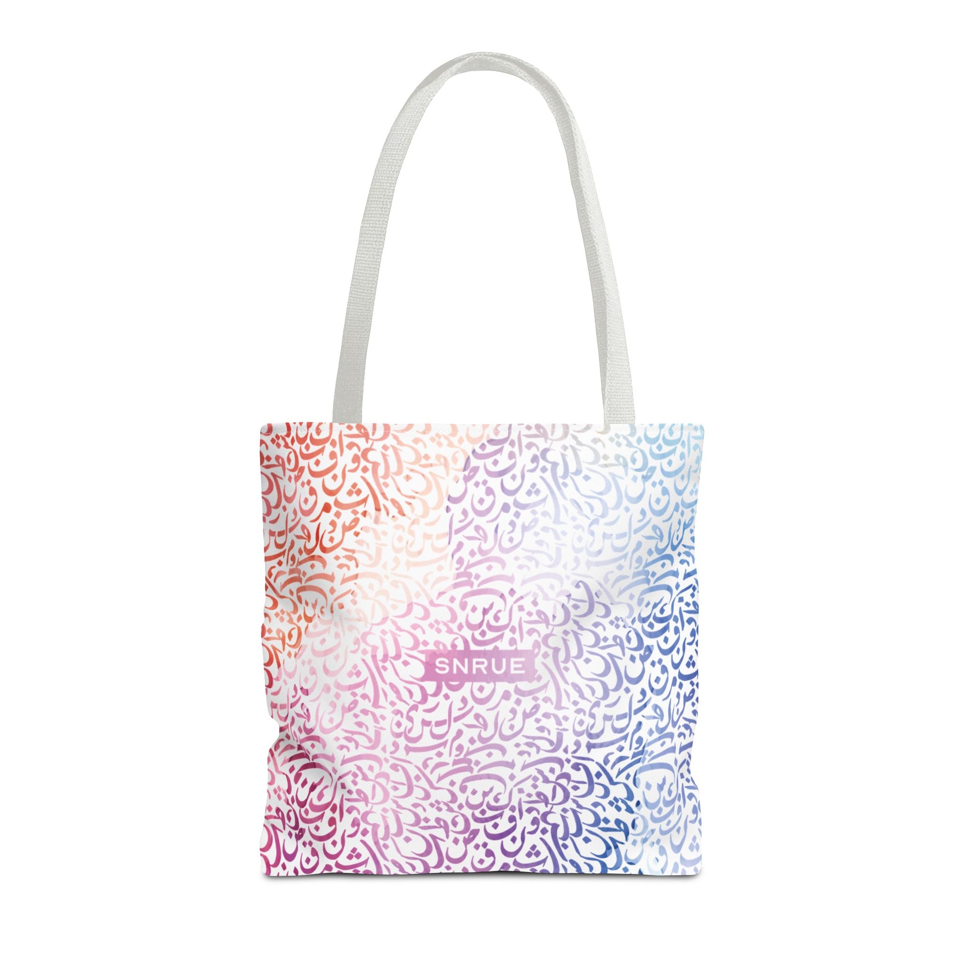 Bolsa de tela con caligrafía en tonos pastel de SNRUE® 