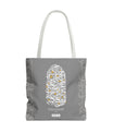 Wisdom Calligraphy Tote Bag – Gray Edition by SNRUE®