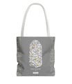 Wisdom Calligraphy Tote Bag – Gray Edition by SNRUE®