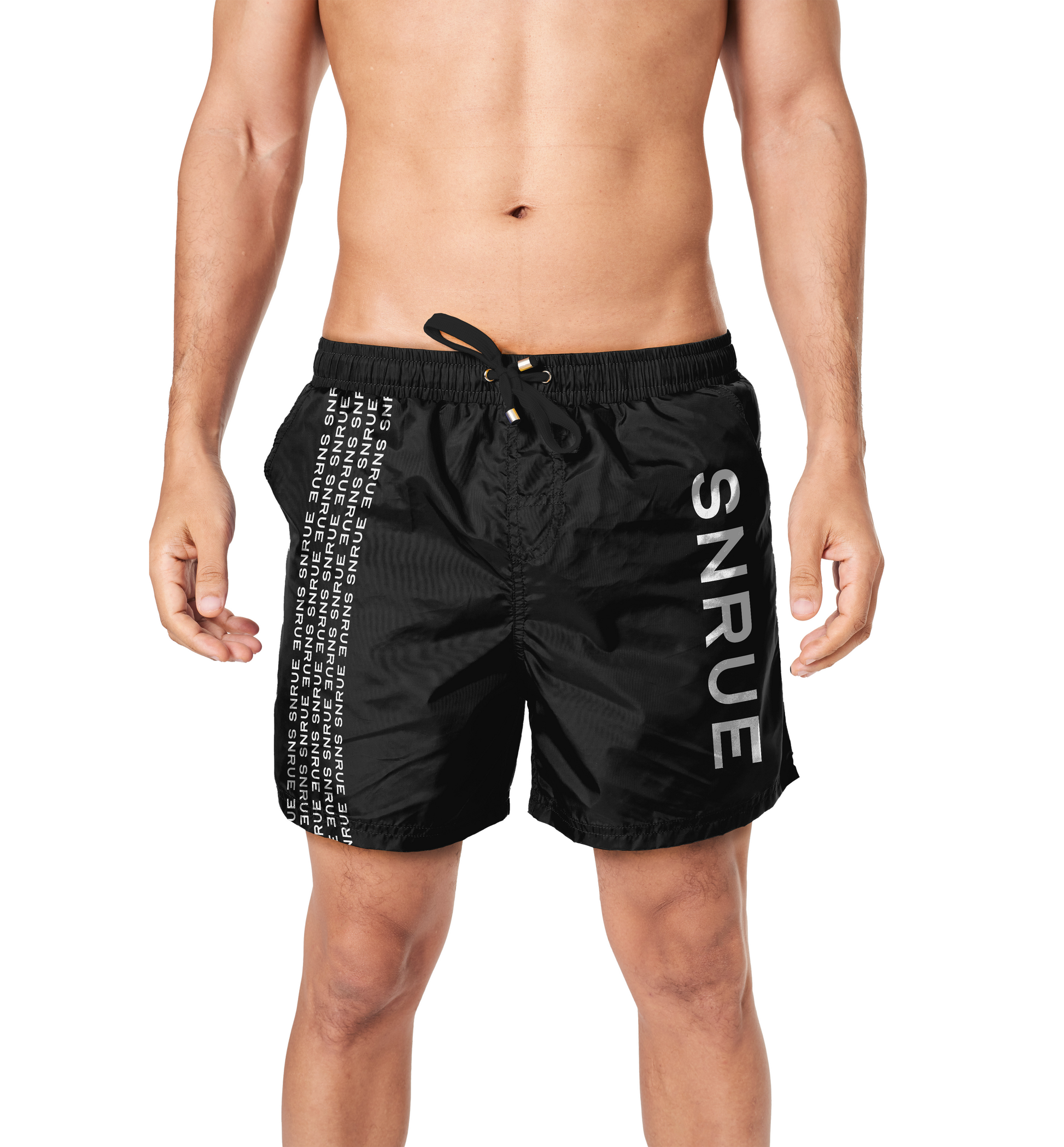 SNRUE® Signature Swim Shorts – Édition Noire 